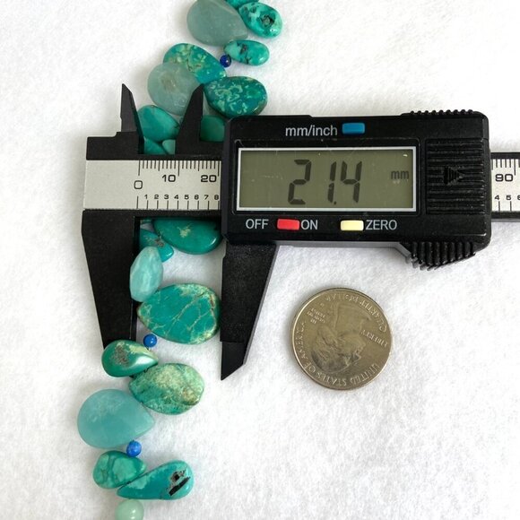 Sterling Silver 925 Teardrop Turquoise Aventurine & Sodalite Beaded Bracelet  7" - Picture 14 of 16